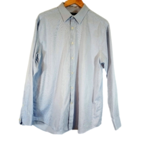 𝅺perry Ellis Men Portfolio Dress Shirt Light Blue Size 17